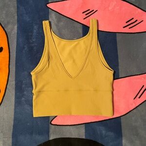 lululemon yellow ribbed crop top